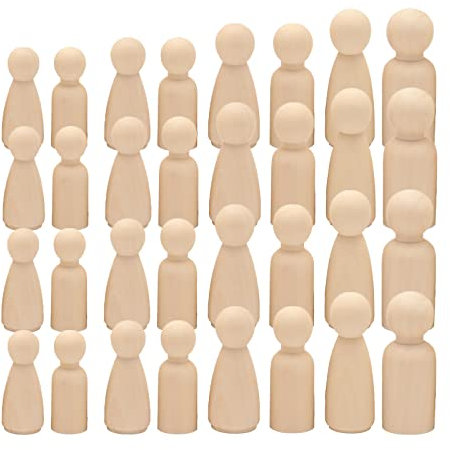 40 Stück Holzfiguren Figurenkegel, Figuren Holzfiguren, Familie Holzfiguren, Holzfiguren Mann, DIY Holzkegel für Malen, Basteln, Wohnen, Hochzeit, Geburtstagsdeko