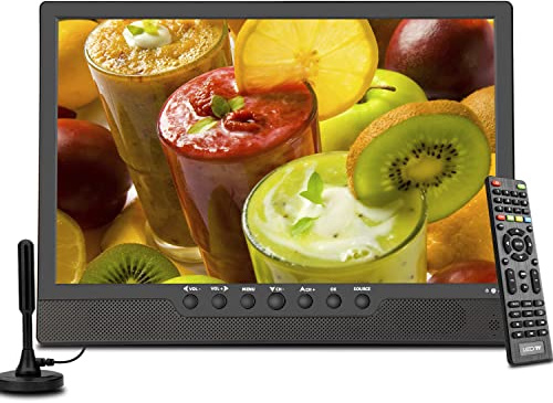 Othoig14'' Portable TV,Small TV with Batterys-HDMI,USB,AV Slot and 1 Antenna,Remote Control,12 Volt car Cable/AC for RV car/Camping/Kitchen