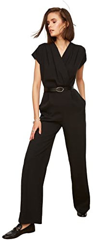 Trendyol Enfärgad, vävd jumpsuit för kvinnor overaller, svart, 53