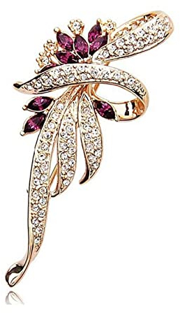 Broche Florale en Cristal avec Strass Paillettes en Alliage pour Hommes et Femmes - Accessoires de Mariée Écharpe pour Fêtes Insignes Extérieur pour Vêtements