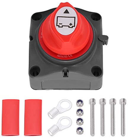Tissting Batterie Trennschalter 12-48 V 275A Wasserdicht Batterieschalter mit Einem Knopf, EIN/AUS Schalter Hauptschalter für Boot Motorrad Wohnmobil Auto KFZ UTV