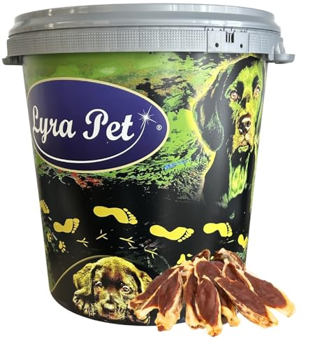 Lyra Pet® 5 kg Kaninchenohren gefüllt mit Ente getrocknet in 30 L Tonne
