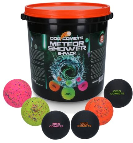 Dog Comets Ball Stardust hundeball-Eimer Ø6 cm - Hundespielzeug Ball - Hundeball Naturkautschuk - 6 stück
