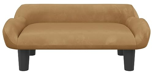 Tidyard Hundebett Haustier-Sofa Hundesofa Tierbett Haustiersofa Welpenbett Hundecouch Haustierbett Liegebett Hundekörbchen Katzensofa 70 x 40 x 24 cm (B x T x H) Samt massives Kiefernholz,Kunststoff
