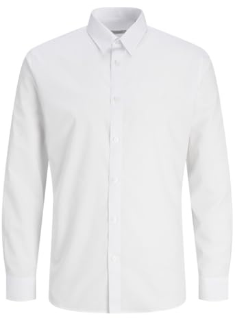 JJ REBEL Camicia da Uomo Jrebgavin Solid LS Noos, Bianco, XXL