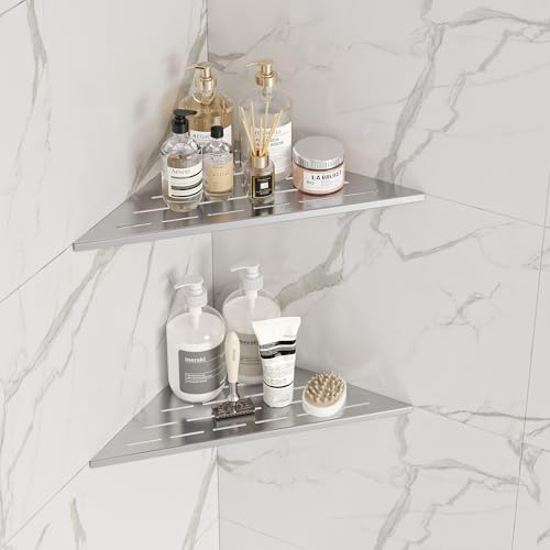 Neodrain Duschablage Eckregal Edelstahl Duschregal Ecke Fliesen Eingelassen für Badezimmer Küche 254mm, 2 Stück