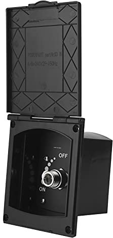 Box Doccia Esterno Porta di Ingresso e Uscita 1/2 Pollice per Barca, Senza Tubo Doccia, ABS Nero