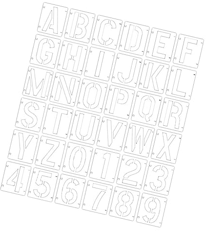 SEWACC Kunststoffschablonen Mit Buchstaben Und Zahlenmustern Für Malvorlagen Bastelschablonen Und Malschablonen Für Heimdekorationen Und Schulprojekte