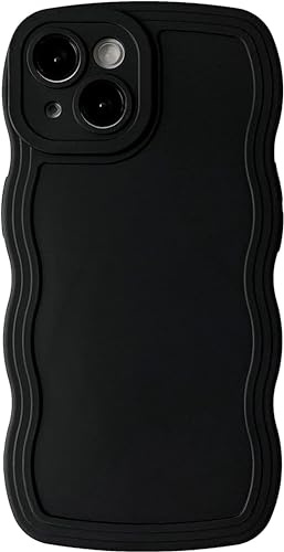 Tybiky Hülle Kompatibel mit iPhone11, Farbe Curly Handyhülle, Schöne TPU Silikon Wellen Design Schutzhülle, Niedlich und Einzigartigen Frauen Mädchen Case Cover für iPhone 11, Schwarz