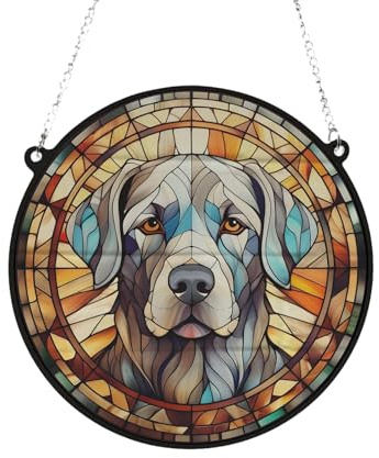 Labrador Silver Stained Glass Effect Suncatcher Gift for Dog Lovers - 13cm
