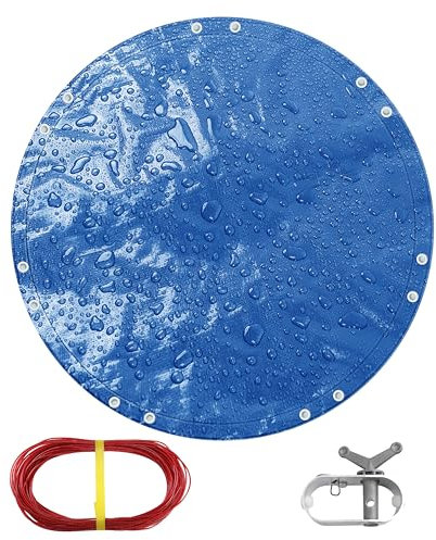 TARPAL 16ft Round tarp Waterproof 8mil Poly Tarps Pool Cover Multifunctional Tarpaulin Pool Covers for Above Ground Pools Dust and UV Resistance （Blue/Black）