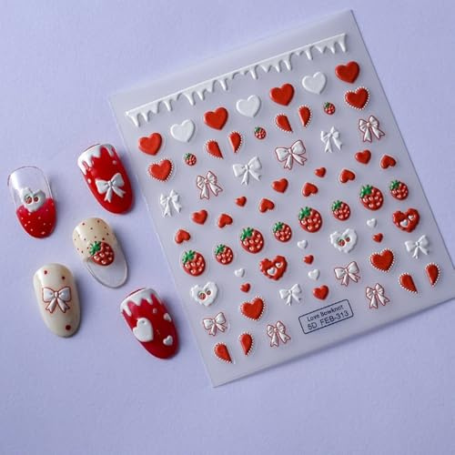 3 Fogli Fiori Frutta Adesivi Unghie Nail Art con Pinzette,Stickers Unghie Autoadesivi Decorazioni Unghie Nail Art Disegni (3 Fogli Stickers Unghie)
