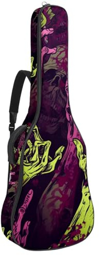 Bassgitarrentasche mit Halloween-Zombie-Handkunst 17, Akustikgitarrentasche 101,6 cm (40 Zoll) E-Gitarrenkoffer, wasserdichte Oxford-E-Gitarre, Gigbag für akustische Konzertgitarre, Ukulele,