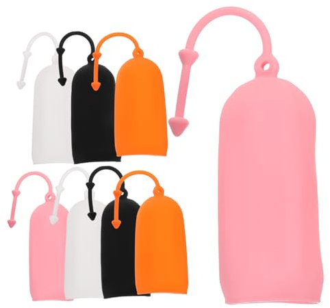 FOMIYES 8pezzi Copri Bottiglie Da Viaggio in Silicone Elastico Protezione Antiperdite Per Contenitori Shampoo e Lozione Fodere Elastiche Colorate Facili Da Usare e Trasportare