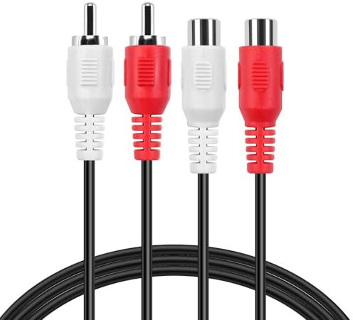 TECHZOCO Cavo audio RCA Maschio a Femmina, Estensore Stereo per Subwoofer, Amplificatore, Altoparlante - 2,5 Metri