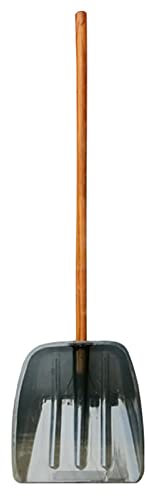 Pelle à Neige, tête de Pelle, pelles carrées avec Manche Droit en Bois, Pelle à Neige en polypropylène Transparent, Robuste et Durable, Forte capacité de Charge, pour allée, Maison, Jardin,