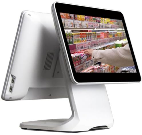 Sweet taize Touchscreen-Registrierkasse, All-in-One-Smart-Registrierkasse, 15,6-Zoll-Dual-Touchscreen, für Einzelhandel, Restaurants, Laden-POS-Systeme für kleine Unternehmen
