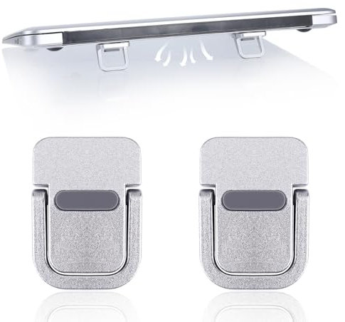 Mabor 2 Pcs Portable Keyboard Riser, Mini Laptop Stand Invisible Computer Keyboard Stands for Desk, Laptop Feet Compatible with Most Computer, Silver
