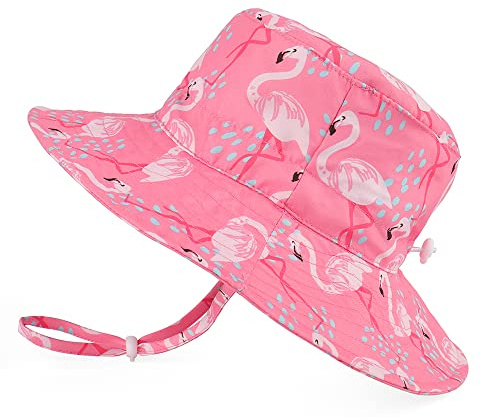 LACOFIA Sombrero de Sol para bebé niño Ajustable Gorro Verano de Pescador para niños ala Ancha para Exteriores/natación/Playa/Piscina