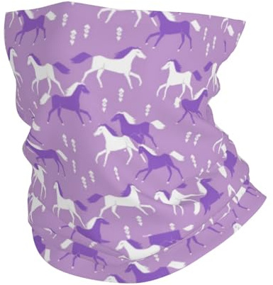 LfearTesa Pferde Lila Lila Mädchen Süßes Cowgirl, Bandana-Halsgamaschen, multifunktionaler Kopfbedeckungsschal, Gesichtsschutz, Stirnband, Nackenwärmer