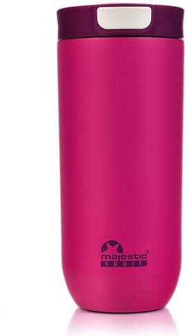 Majestic Sport Bullet Thermobecher 540 ml, Kaffeebecher to go 100% Auslaufsicher, Hält mind. 6 h warm, BPA-Frei - Schlanker Edelstahl coffee to go becher, Fuchsie.