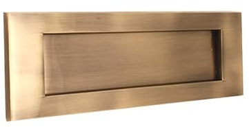 Infinity Decor Victorian Style 10” 250mm Sprung Postal Box Door Letter Plate in Antique Brass Ideal for Internal and External Doors
