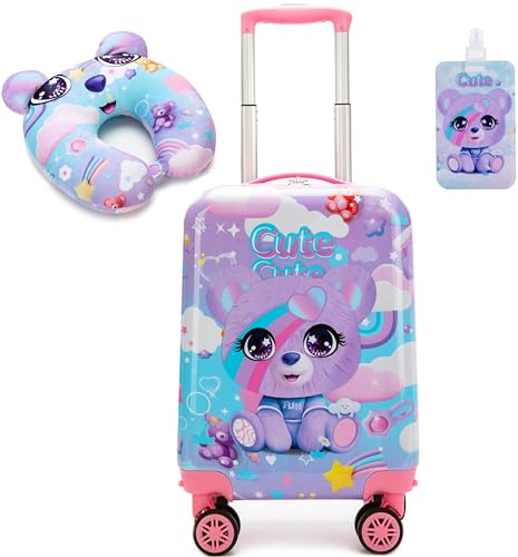 HTgroce Handgepäck Koffer Trolley Kinder Mini Koffer Mädchen Reisekoffer Handgepäck 4 Rollen Kabinentrolley Mädchen