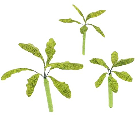 iplusmile 3pcs Banana Tree Model Mini Plant Decor Simulation Plant Model Artificial Banana Trees for Sand Table Tropical Party Decorations