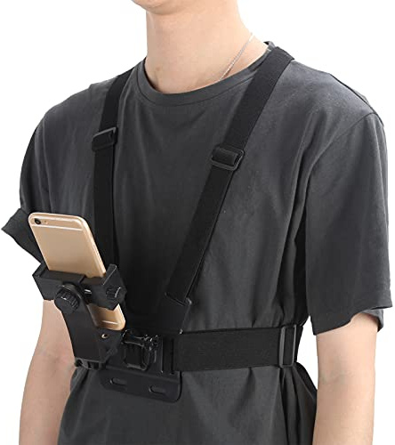 Gachiwar Phone Chest Strap Mount Kit, Chest Mobile Phone Fixing Mount Harness Strap Holder, Chest Body Mount for Digital Cameras Holder Strap, Chest Phone Holder for Sport Camera/Mobile Phone