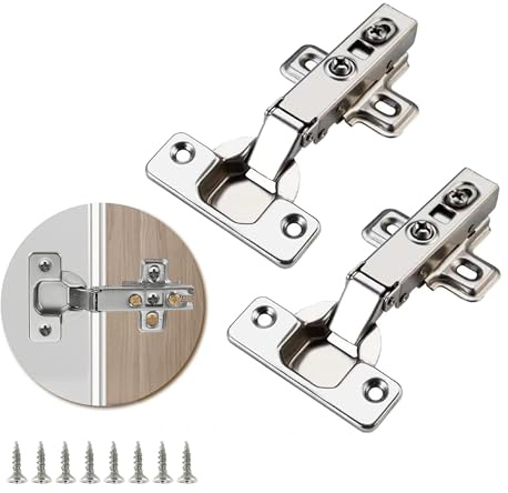 DmDoyy 2 PCS Recouvrante Charniere, Charnière Porte Placard Et Cuisine, Charnieres Avec Amortisseur Intégré Mécanisme De Fermeture Automatique Charnière, Pour Armoires, Dressing Et Cuisine Moderne