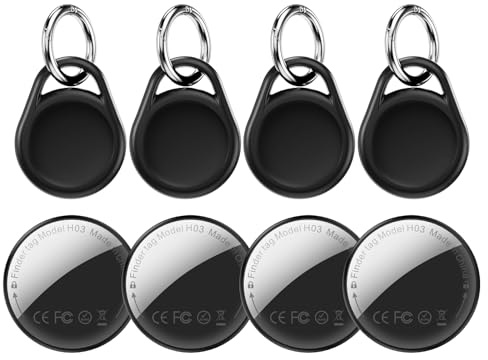 Android Smart Tag Tracker 4 Pack - Localizador Bluetooth Compatible con Google Find My Device App(Sólo Android),IP68,Buscador de Llaves/Equipaje/Billetera,Rastreador con Estuche Protector