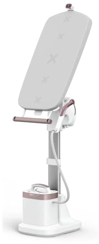 Tefal IXEO Vision All-in-One Dampfglätter, mit Multipositionsbrett, Dampfabgabe von bis zu 80 g/min, Dampfstoß von 200 g/min, integrierte LED-Technologie, abnehmbare Basis, Weiß/Zimtrosa, QT1811E0