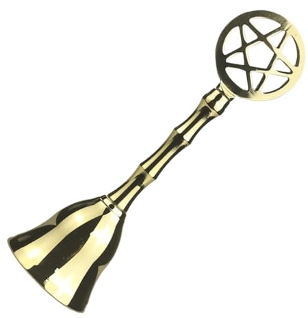 DEARMAMY Campana de Mano de Latón para Restaurante con Mango Ergonómico Campanilla Ruidosa para Servicio y Decoración Navideña Campana Manual Resistente y Práctica para Mesa