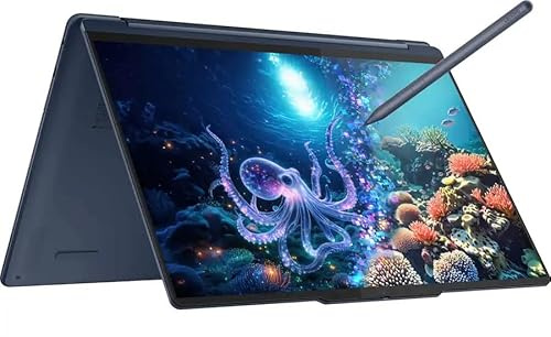 Lenovo Yoga 9i 2-in-1 Aura Edition Laptop, Intel Ultra 7 258V, 14 2.8K 120Hz 500 nits Glass Touchscreen, 32 GB DDR5, 2 TB SSD, 5MP Camera E Shutter, Linear Pen, Wi-Fi 7, Win 11 - Cosmic Blue