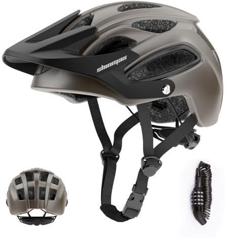 Shinmax Fahrradhelm Herren Damen mit Helmschloss,Beweglichem Visier | CE Zertifizierter Ultraleichter Radhelm für Erwachsene, Waschbares Fliegennetz für MTB, Alltag, Sport und Touren Rennradhelm