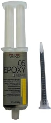 WIKO Flüssigmetall 2K Metallkleber 25 ml – Metall Reparatur Spachtelmasse zum Füllen, Kleben und Ausbessern von Metallteilen