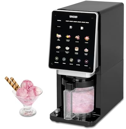 Unold Eismaschine Cream Dream 48805, 3x 500 ml Behälter, 8 Programme, Touchscreen, für Eiscreme, Gelato, Sorbet & Frozen Drinks, entnehmbares Messer