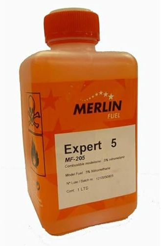 Combustible para coches de radiocontrol de gasolina. Merlin Expert 5%. Envase de 1 litro