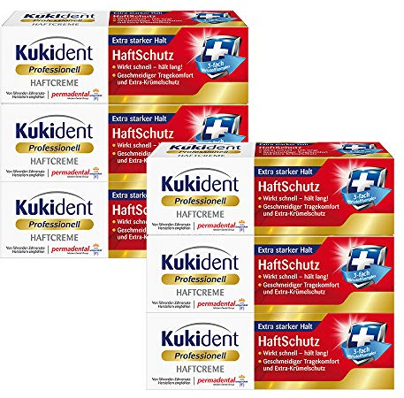 Kukident Crema adhesiva de fuerte adherencia, 6 unidades (40 g)
