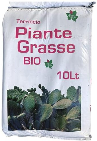 Vialca TERRICCIO per Piante GRASSE E Cactus Biologico Sacco LT 10 Consentito in Agricoltura Biologica
