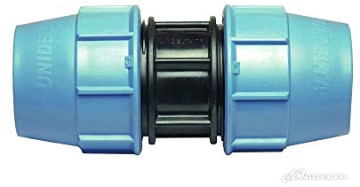 MANICOTTO RACCORDO TUBO POLIETILENE 63X63 2 A COMPRESSIONE PP BIGIUNTO UNIDELTA