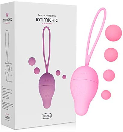 Irisana - Bolas Chinas para Suelo Pélvico - En 4 Tamaños - Rosa - Para Ejercicio Kegel - Salud Íntima Femenina - Silicona sin BPA y Acero - Intimichic