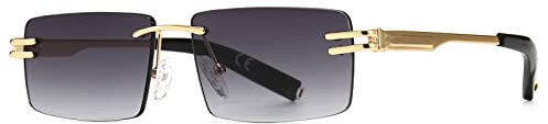SHEEN KELLY Randlose Rechteckige Sonnenbrille Für Männer Frauen Rahmenlose Square Slim Eyewear