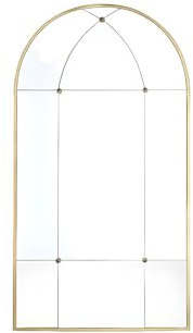 Vente-unique - Miroir fenêtre en métal - L. 80 x H. 150 cm - Doré Antique - PALMYRE