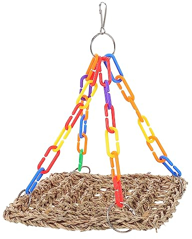 CORHAD Indoor Papageien Kletterspielzeug Natürliches Grasgewebe Kletternetz Für Wellensittiche Sicheres Kauspielzeug Für Vögel Für Vogelkäfige Und Spielbereiche