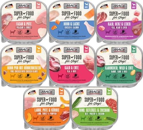 Mac's Dog | 10 x 150g Mix mit garantiert 5 verschiedenen Sorten | getreidefreies Hundefutter mit über 90% Fleischanteil | Nassfutter für Hunde ohne künstliche Zusatzstoffe