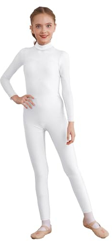 inhzoy Mädchen Gymnastikanzug Ganzkörper Turnanzug Langarm Jumpsuit Einteile Ballettkleidung Tanzanzug Sport Bodysuit Overall