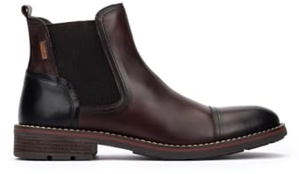 Pikolinos York Botines Hombre | en Cuero | Plantilla Extraíble en Color Marrón Oscuro