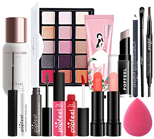 xixibuy Palette maquillage, Cosmetics Professional Trousse de Maquillage, Makeup Gift Set pour les adolescentes de 13 à 15 ans avec Ombres Paupière, Rouge à Lèvre, Bâton contour. etc.(14 Pièces)