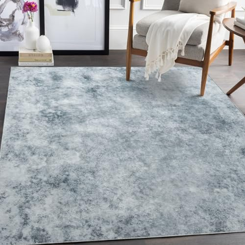 Tinyboy-hbq Alfombras Salon Grande Alfombras de habitacion Moderna 9mm Espesores Pelo Corto Multicolor para Salón,Dormitorio,Felpudo Entrada Casa,Abstracto Gris Blanco/Multi,120x160cm